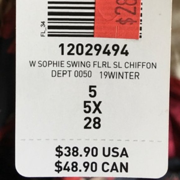 TORRID Size 5 Black & Red Floral Swing Cam… - Picture 6 of 7